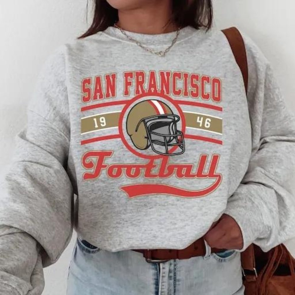 San Francisco Football Crewneck Sweatshirt  T-Shirt, The Niners, Vintage San Fra